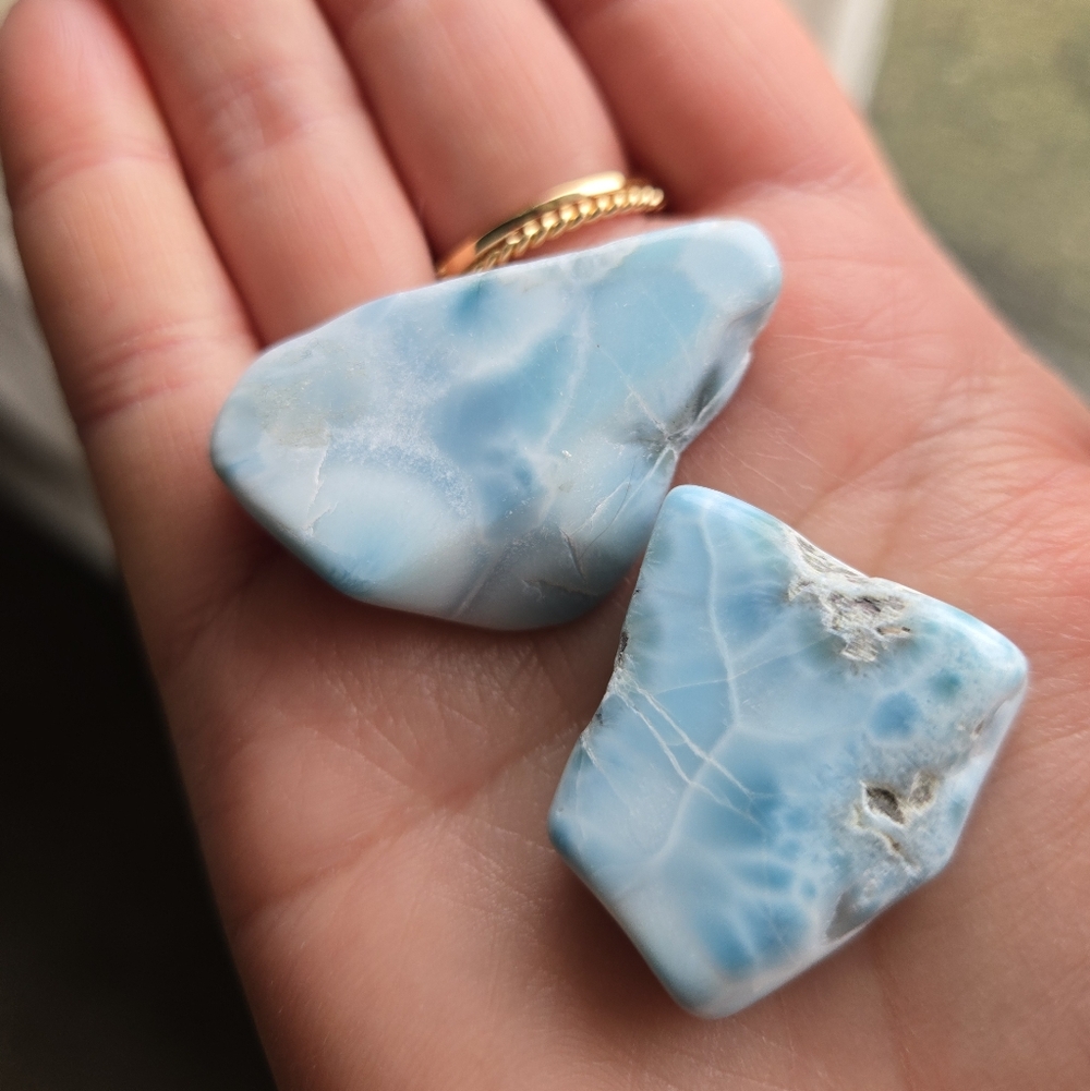Two Larimar Flat Stones - Picture 5 of 7